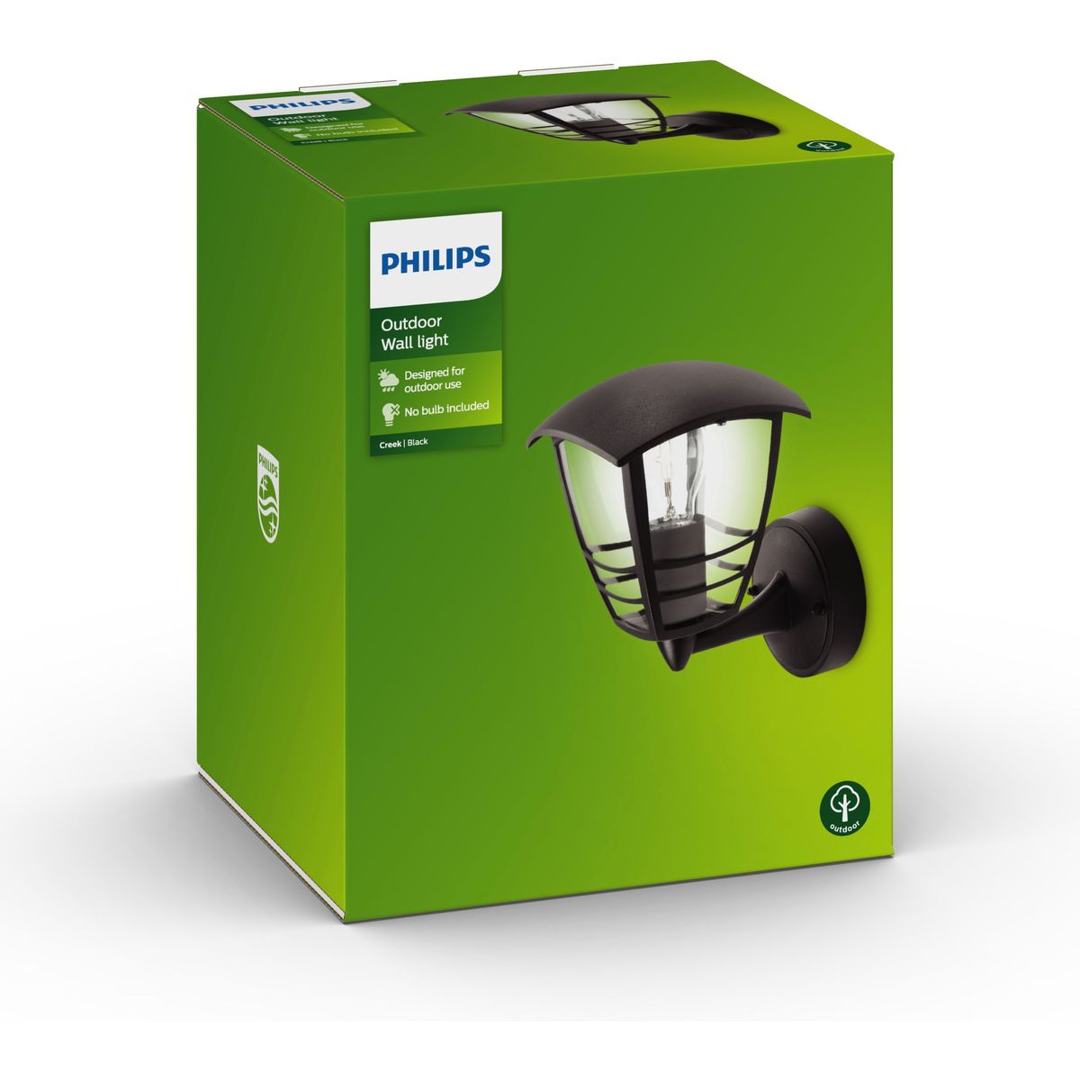 Philips - Creek Wandlaterne schwarz 1x60W 230V up