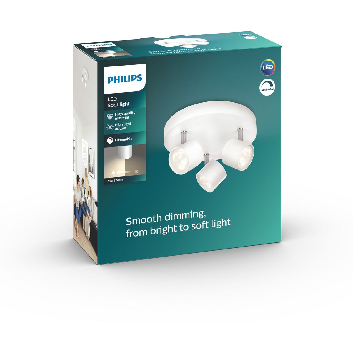 Philips - STAR Platte/Spirale weiß 3x4,5W SELV 2700K