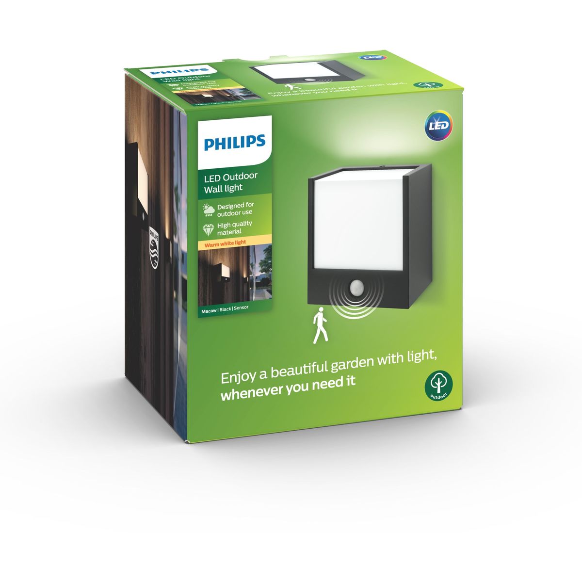 Philips - Macaw Wandlaterne schwarz 1x3,5W 230V