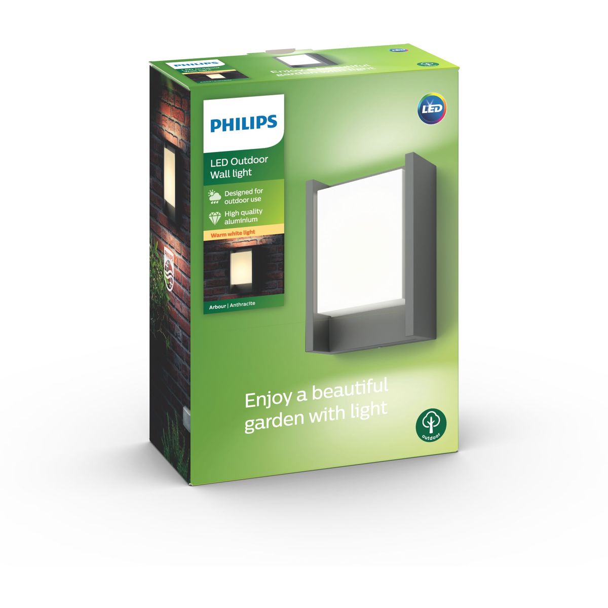 Philips - Arbor Wandlaterne Anthrazit 1x6W 230V