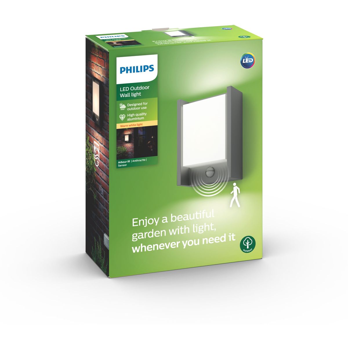 Philips - Arbor IR Wandleuchte anthrazit 1x6W