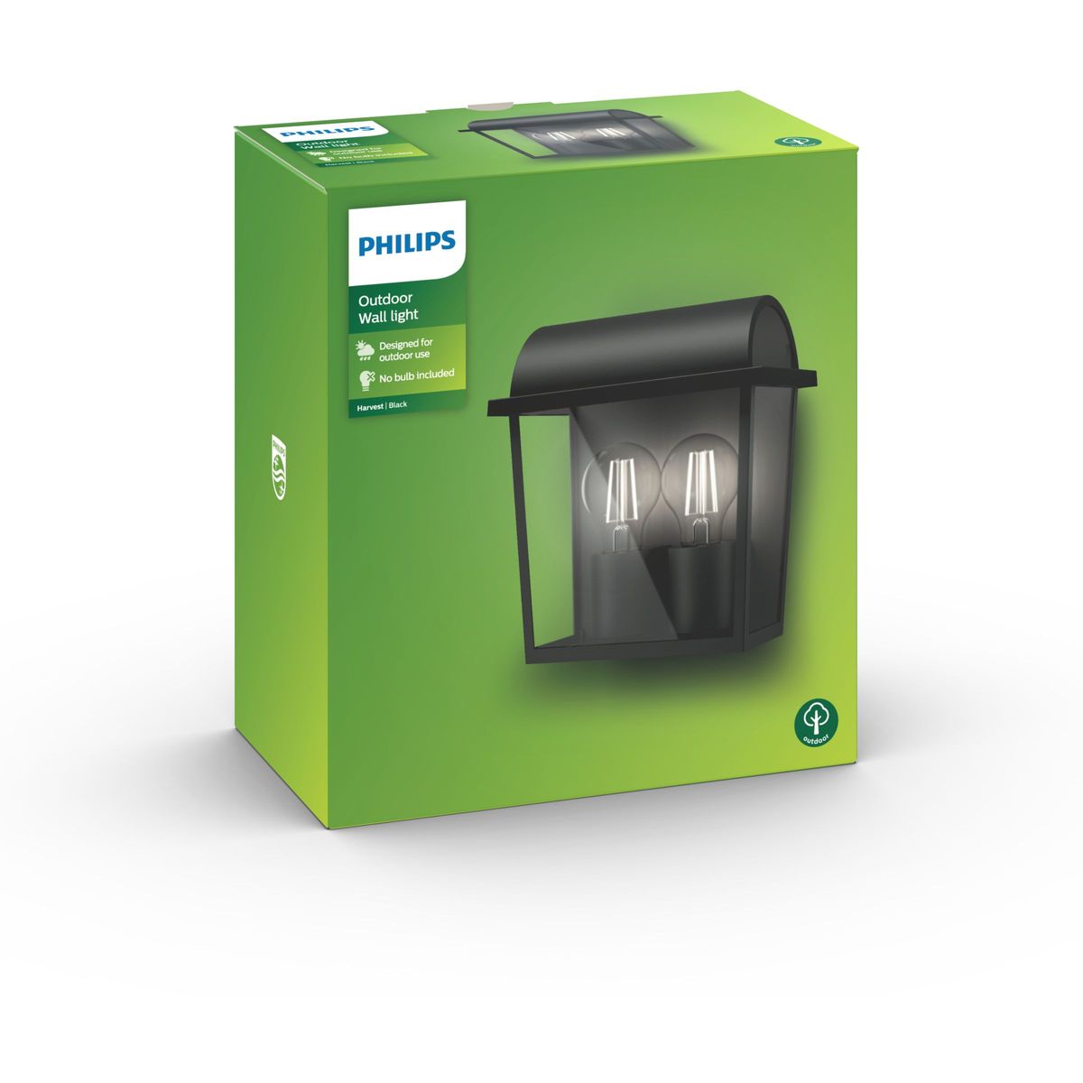 Philips - Harvest Wandlaterne schwarz 2x42W 230V