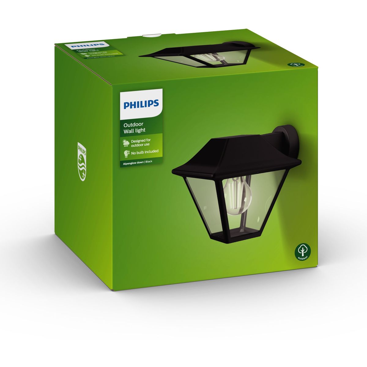 Philips - Alpenglow Down Wandlaterne schwarz 1x60W