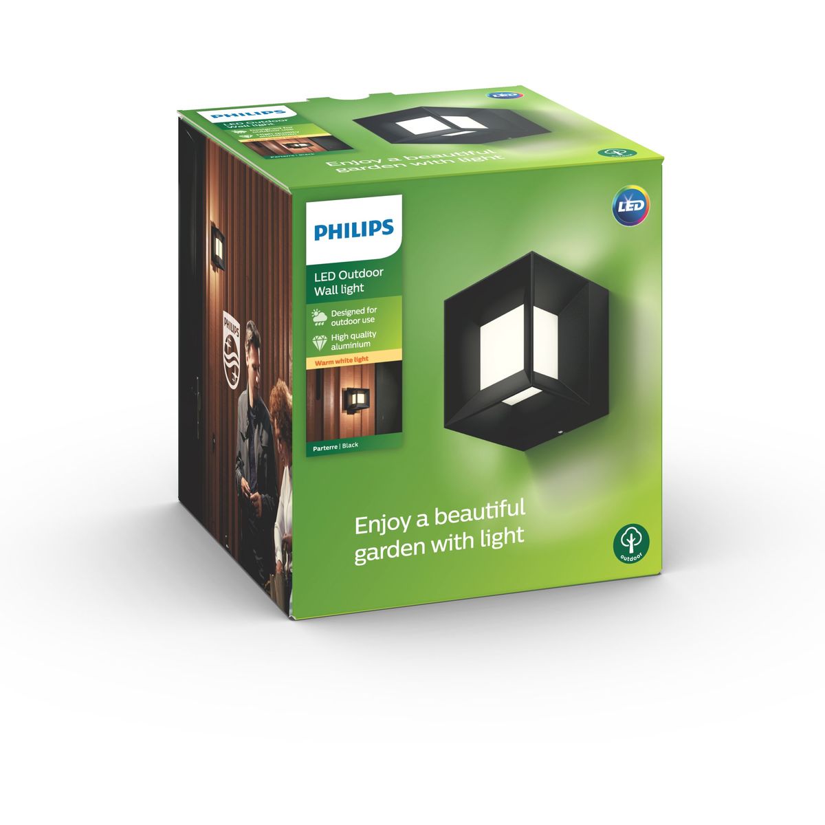 Philips - Parterre Wandleuchte schwarz 1x8W 230V
