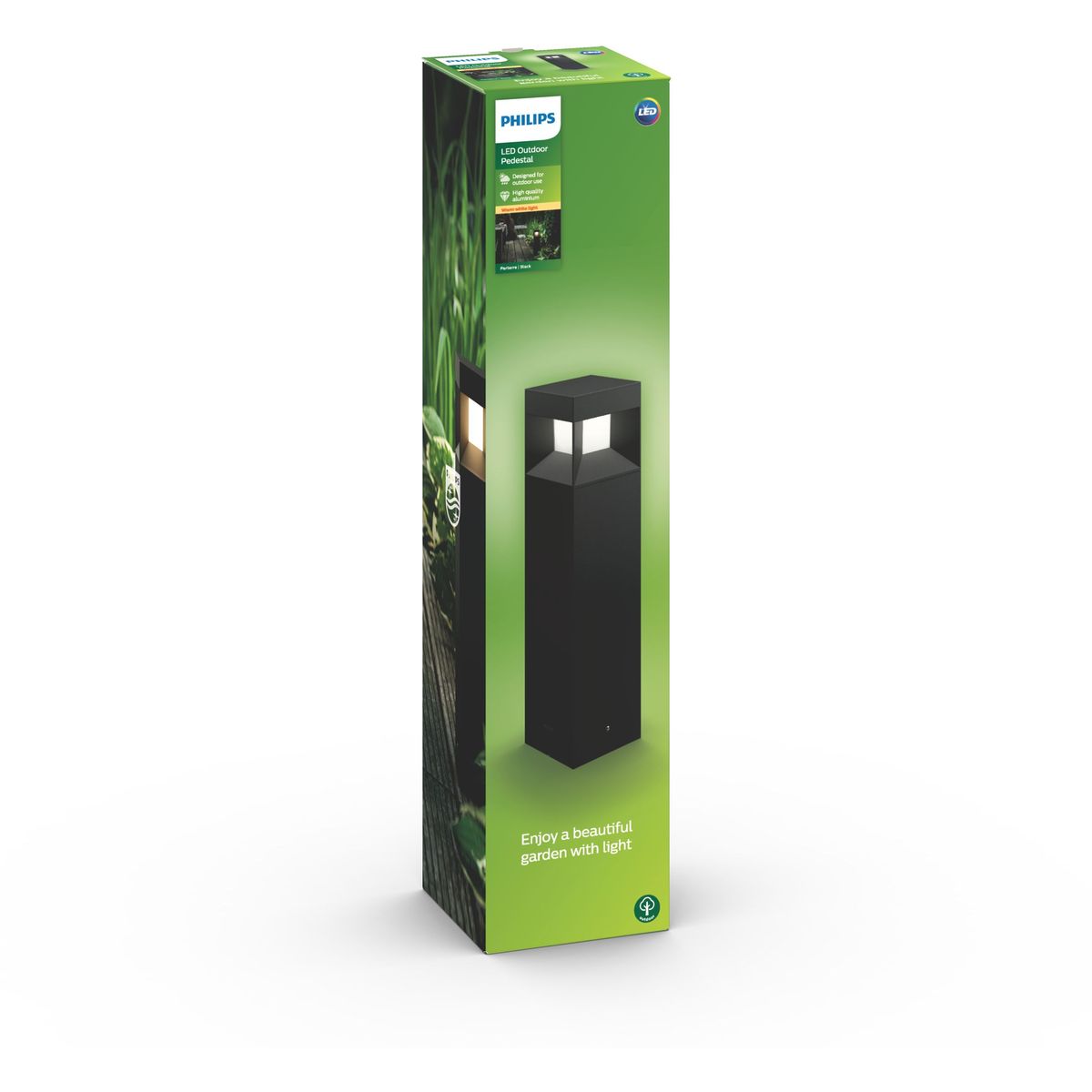 Philips - Parterre Sockel schwarz 1x8W 230V