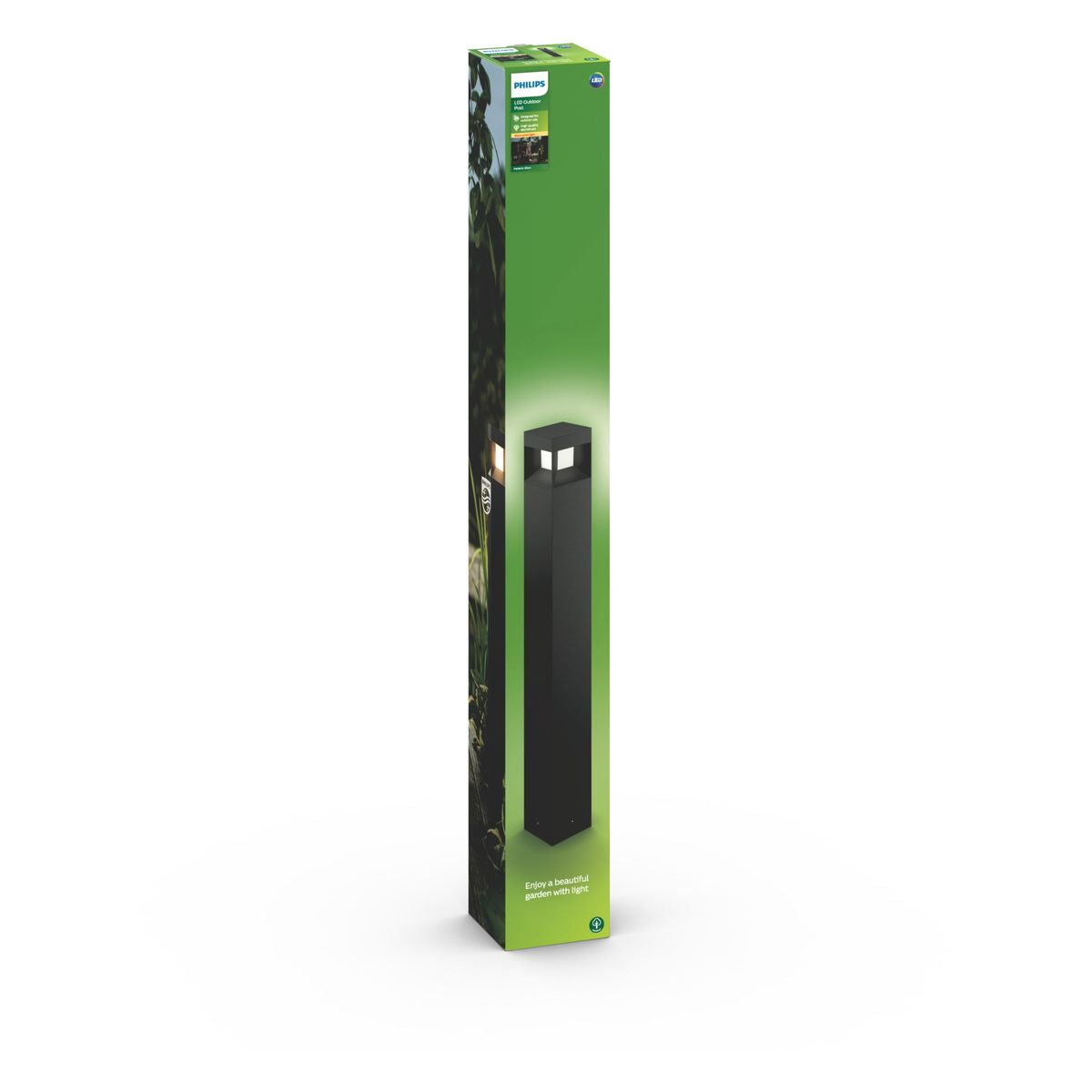 Philips - Parterre Pfosten schwarz 1x8W 230V