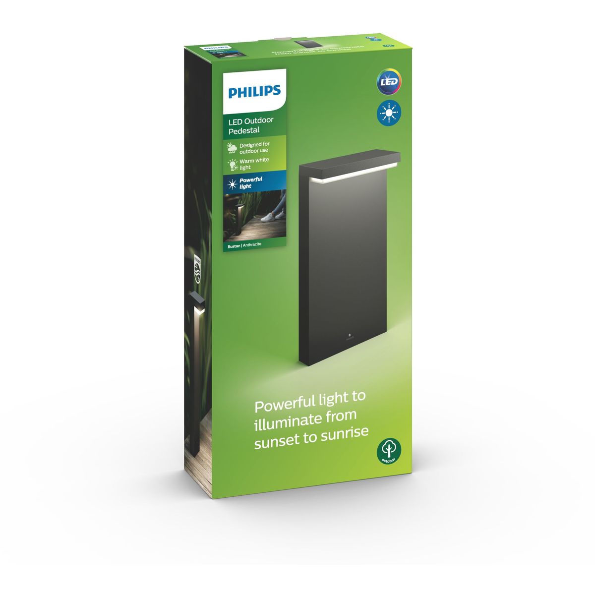 Philips - Bustan Sockel Anthrazit 2x4,5W SELV