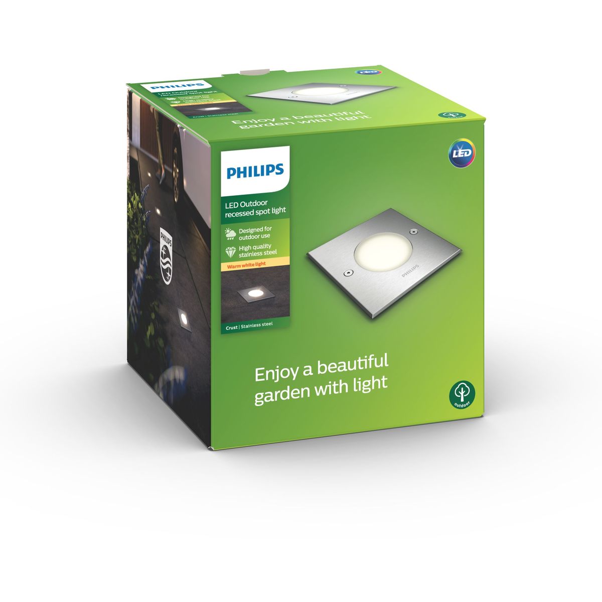 Philips - Crust Einbauleuchte Inox 1x3W 230V