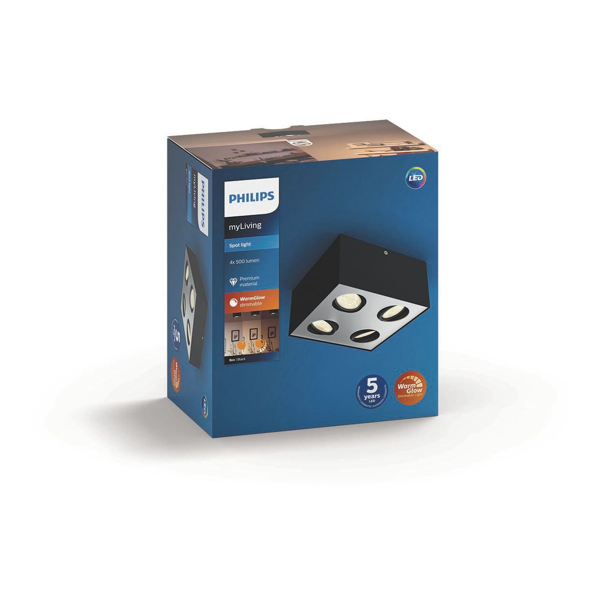 Philips - BOX Sonderform schwarz 4x4,5W SELV