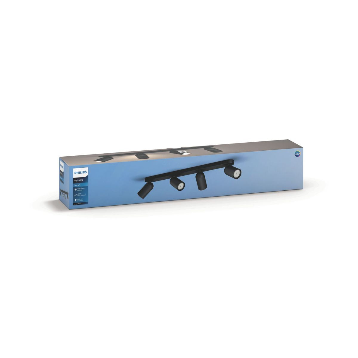 Philips - PONGEE bar/tube black 4xNW 230V