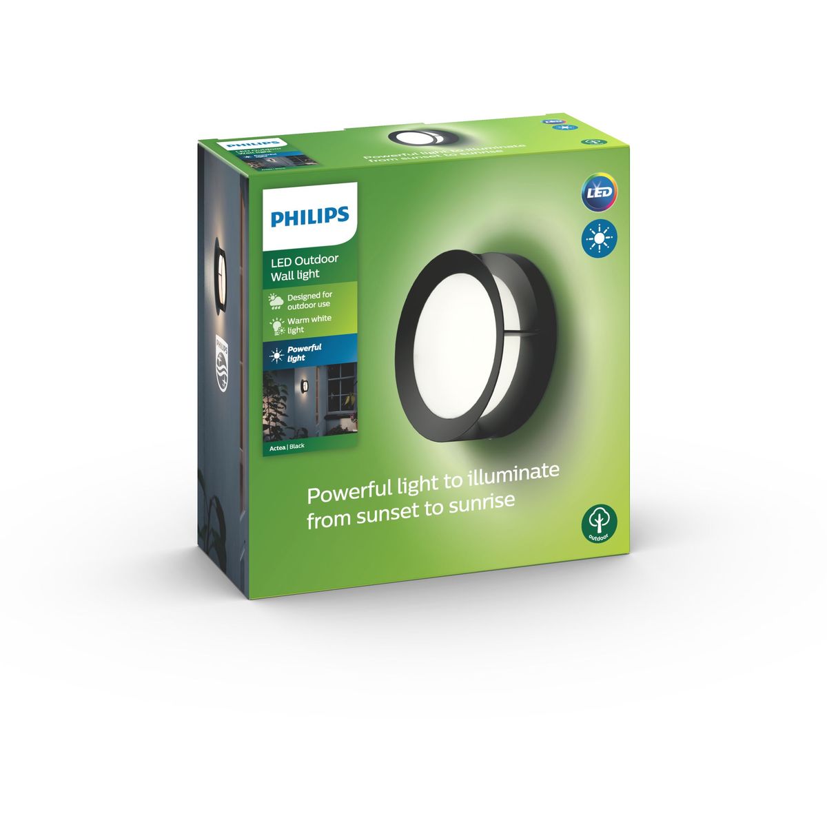 Philips - Actea Wandleuchte schwarz 1x12W 176V
