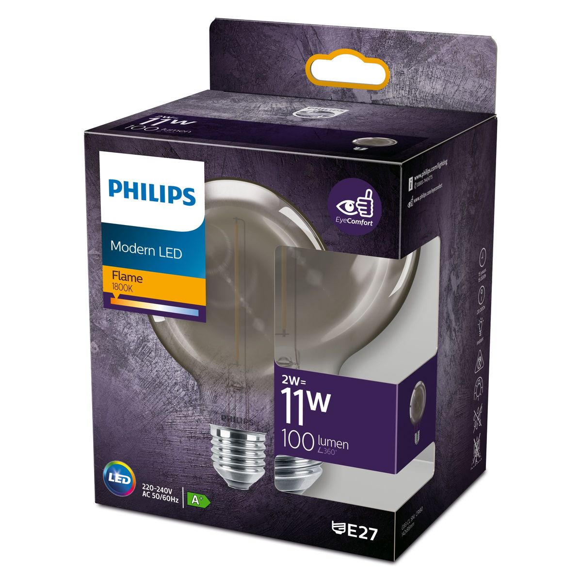 Philips - LED classic 11W G93 E27 rauchig ND RF 1PF