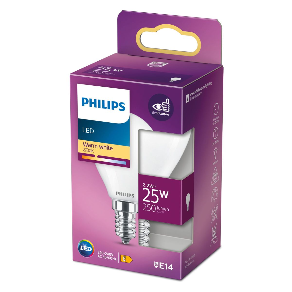 Philips - LED classic 25W P45 E14 WW FR ND RFSRT4