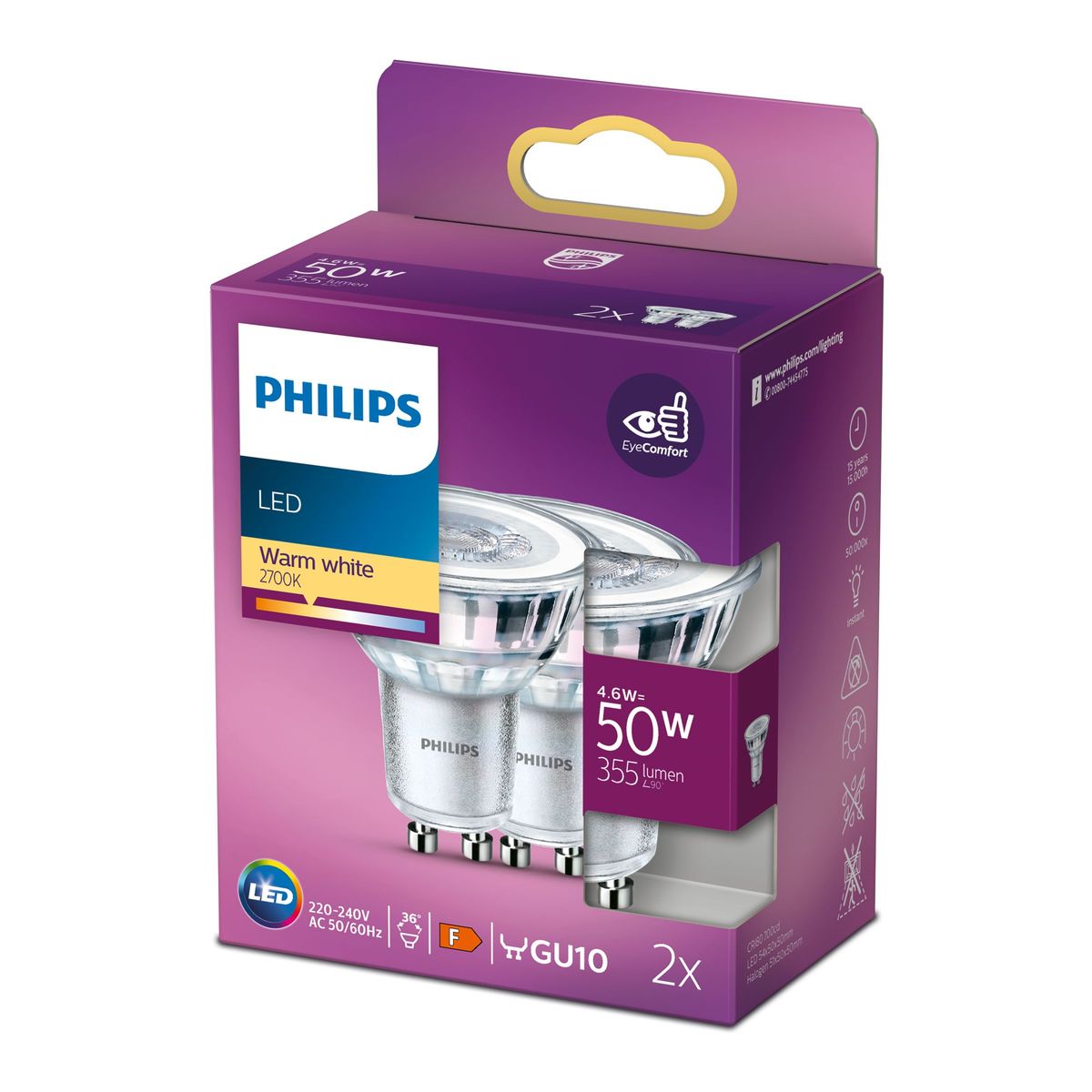 Philips - LEDClassic 50W GU10 WW 36D ND 2SRT6