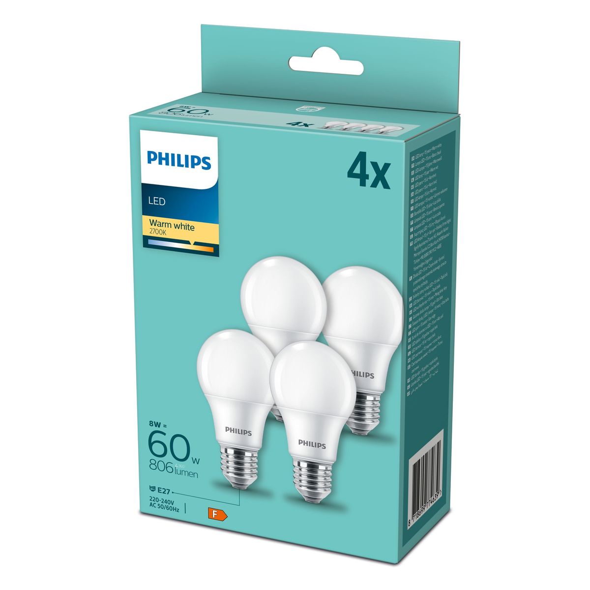 Philips - LED 60W A60 E27 WW FR ND 4PF/6 DISC