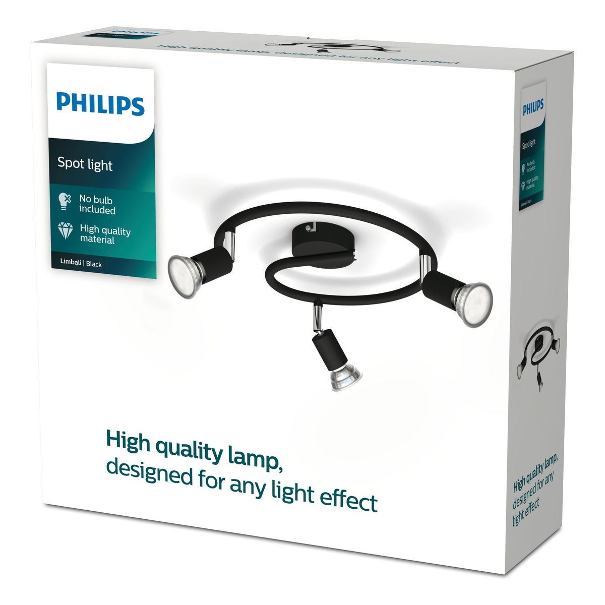 Philips - Limbali Platte/Spirale schwarz 3x50W 230V