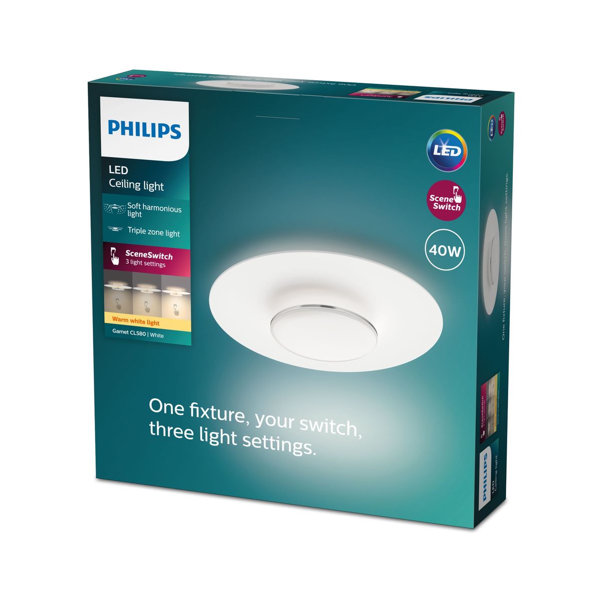 Philips - Garnet CL580 SS 40W 27K W HV IP20 06
