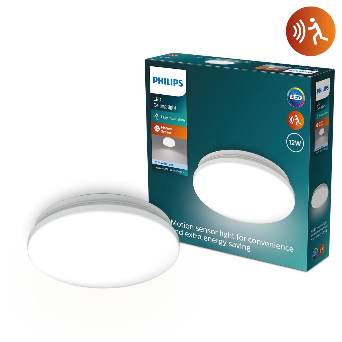 Philips - Acuna CL253 RD 12W 40K W HV-Sensor
