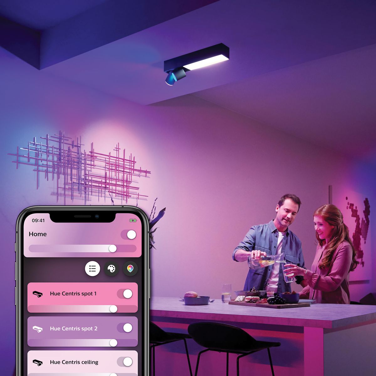 Philips - Centris Hue 2-Spot schwarz Sonderform V2