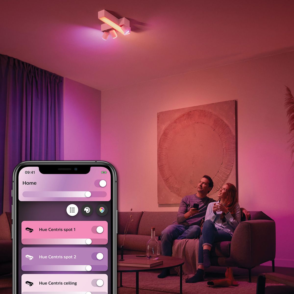 Philips - Centris Hue Cross 3-Spot Weiß V2