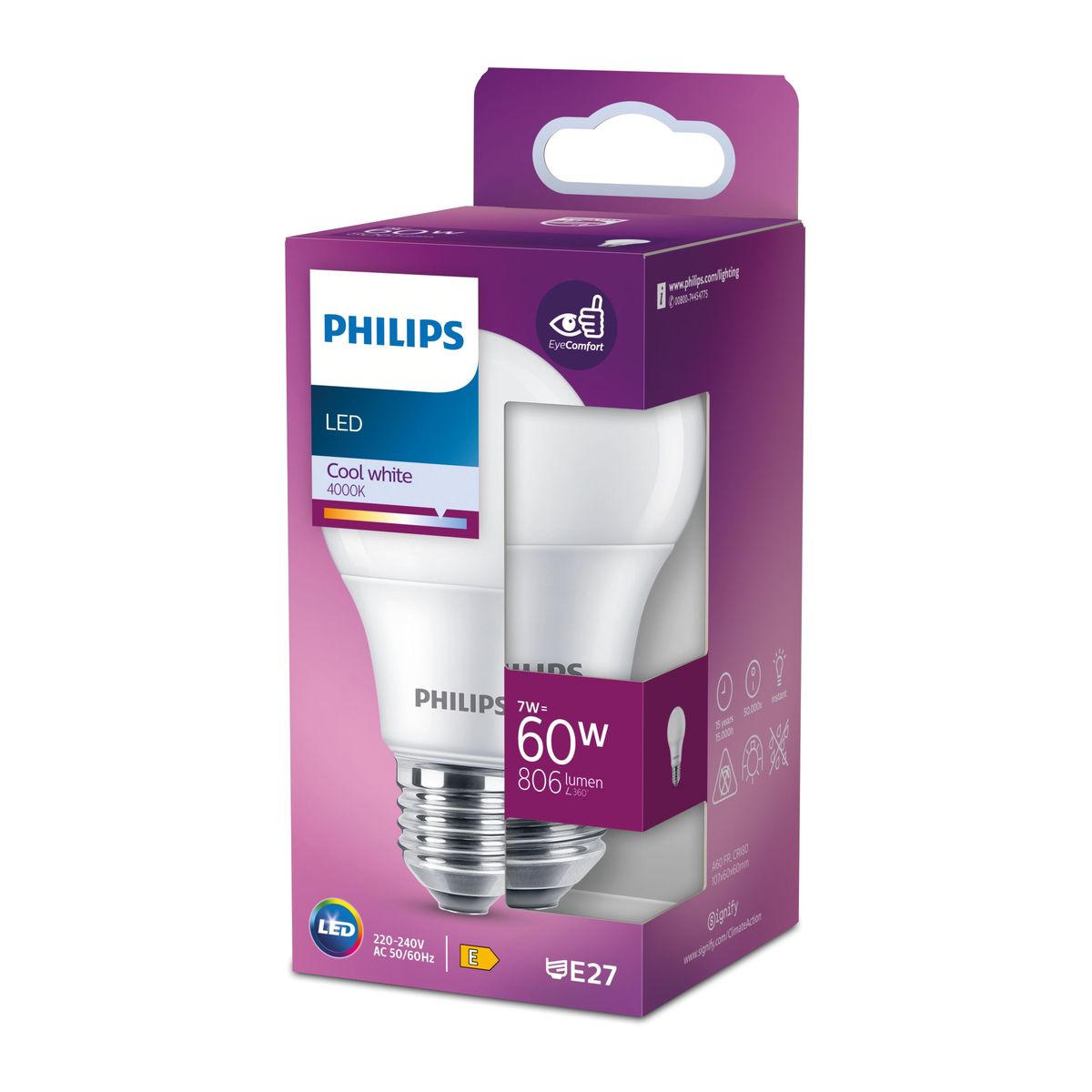 Philips - LED 60W A60 E27 CW FR ND 1SRT4
