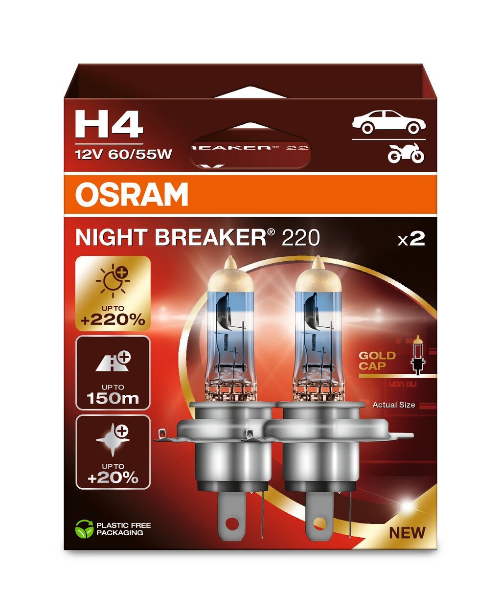 OSRAM NIGHT BREAKER 220 - H4 - 2er-Pack