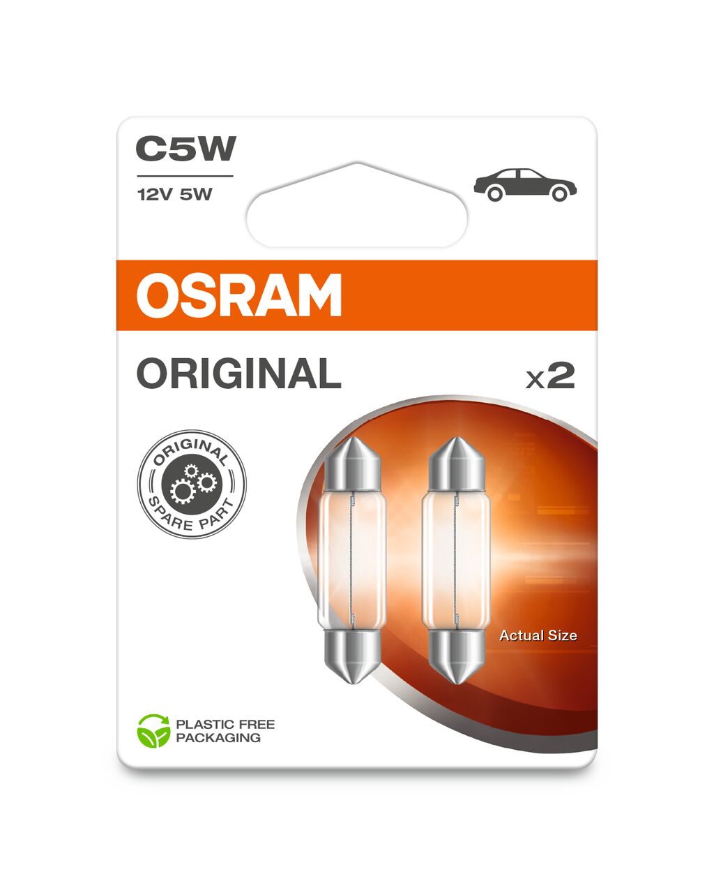 OSRAM ORIGINAL FESTOON – 5 W – 12 V – 36 mm Extra-Glühbirne – 2er-Pack