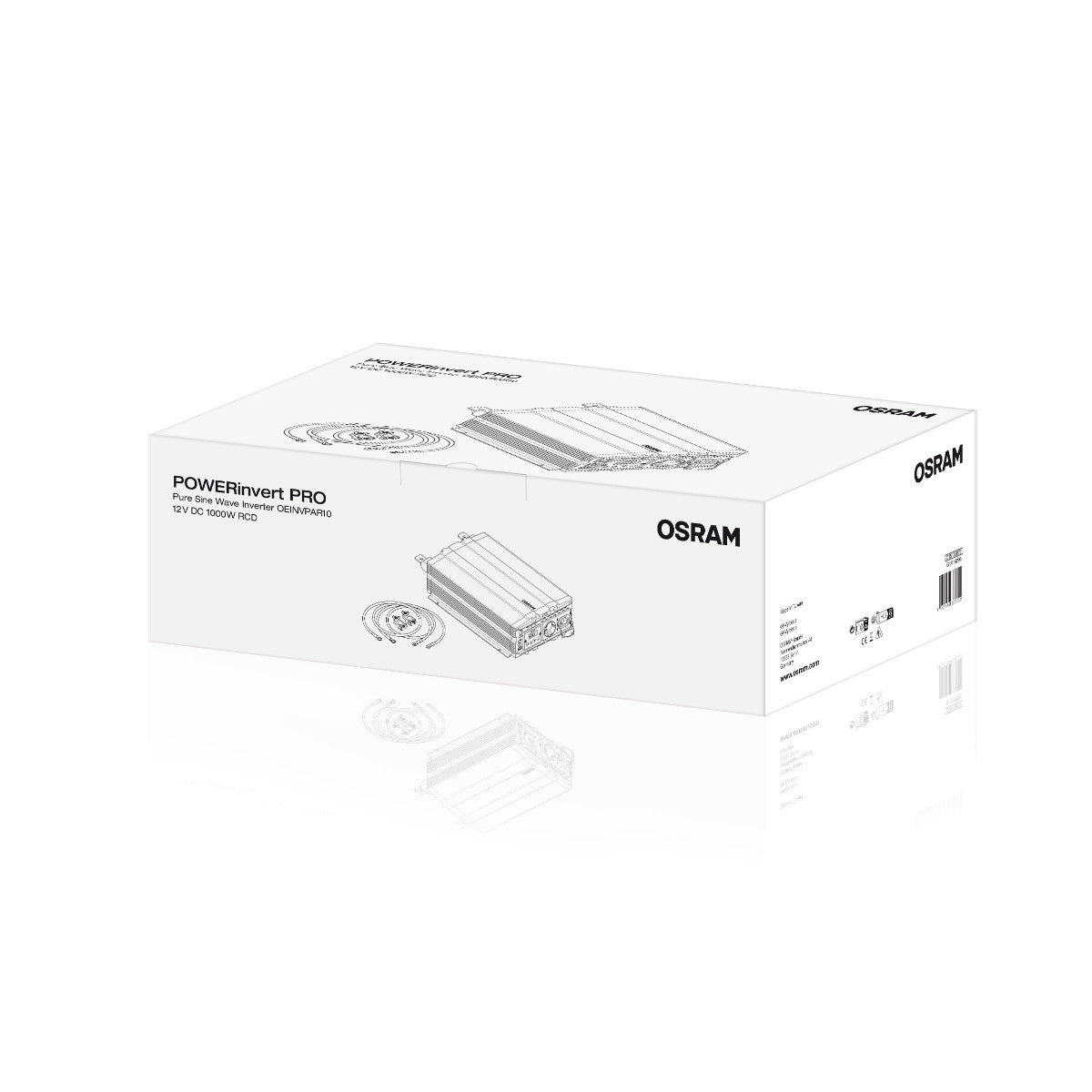 OSRAM Reiner Sinus-Wechselrichter 12 V DC 1000 W RCD