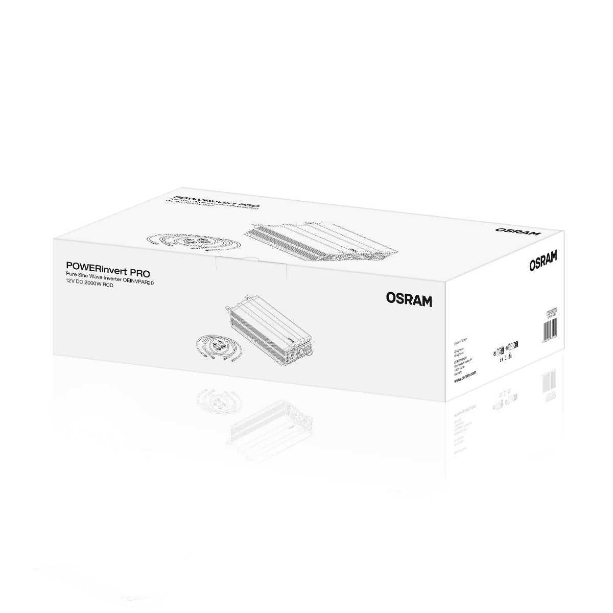 OSRAM Reiner Sinus-Wechselrichter 12 V DC 2000 W RCD