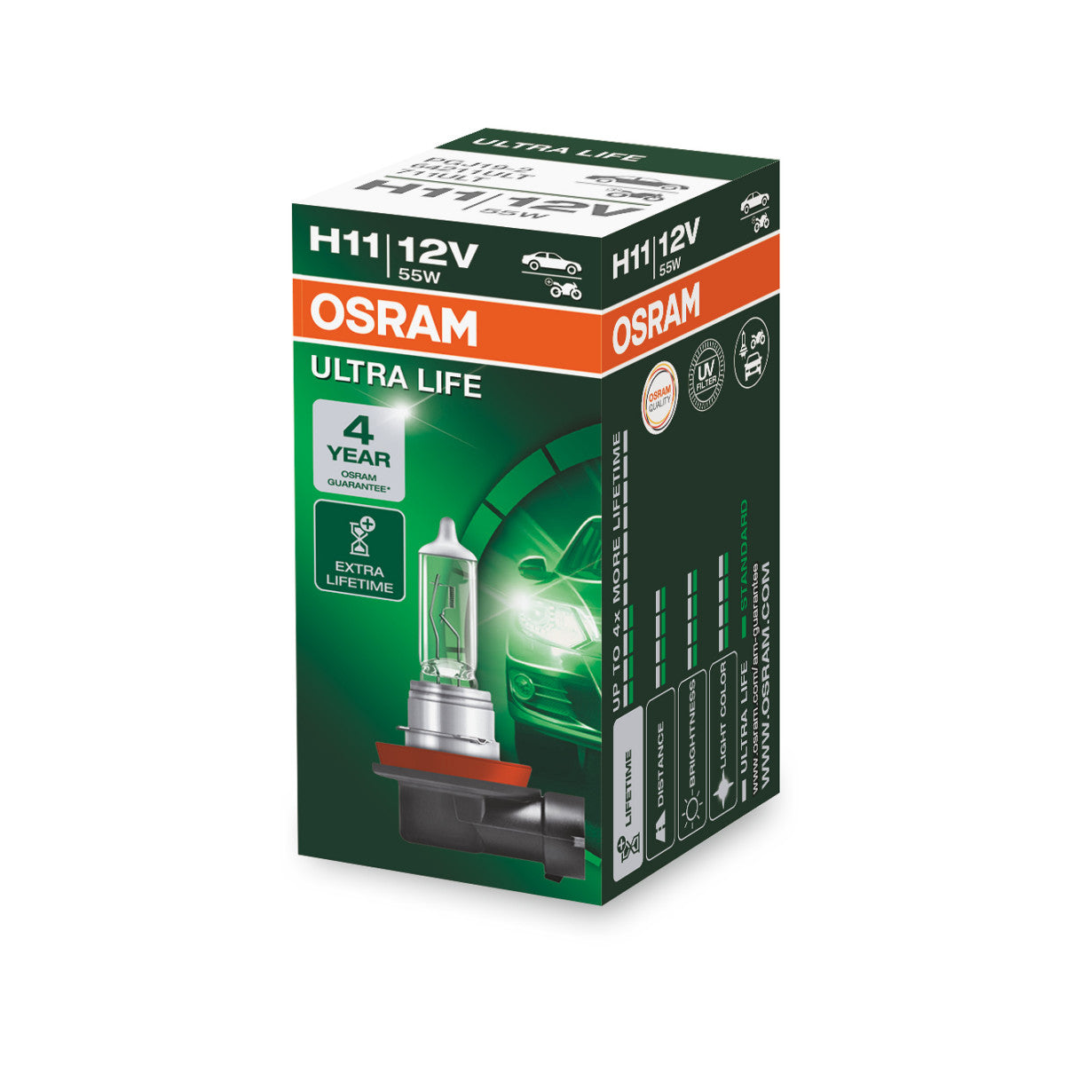 OSRAM ULTRA LIFE - H11 Halogen-Scheinwerferlampe - Faltschachtel