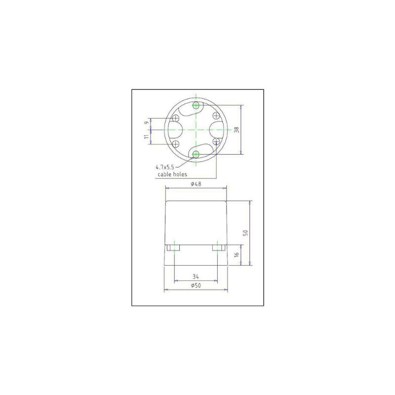 Lampensockel E27 50mm Keramik Weiß