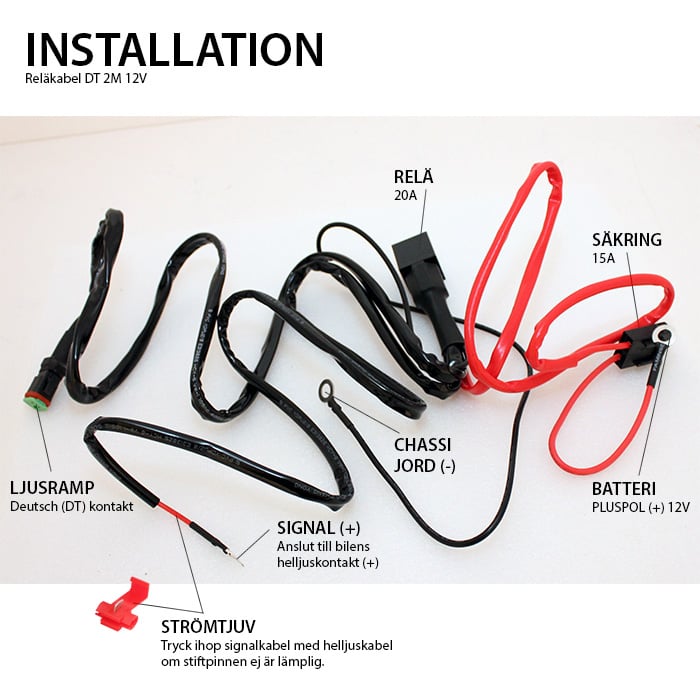 Relaiskabelsatz 1 Stück Extra leicht 12V|DT 20A