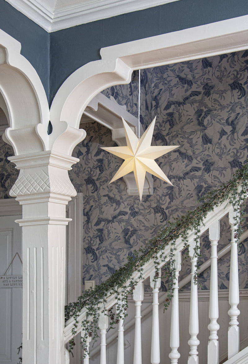 Star Trading - Weihnachtsstern - Papierstern schlicht - weiß - 45cm