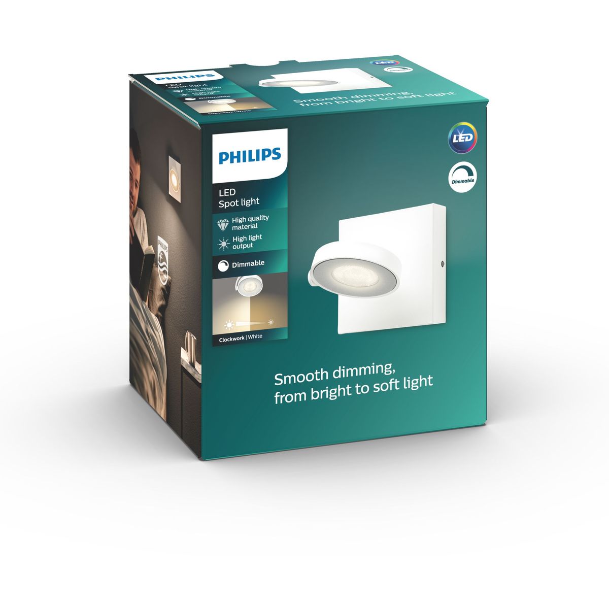 Philips - CLOCKWORK Einzelspot weiß 1x4,5W SELV 2700K