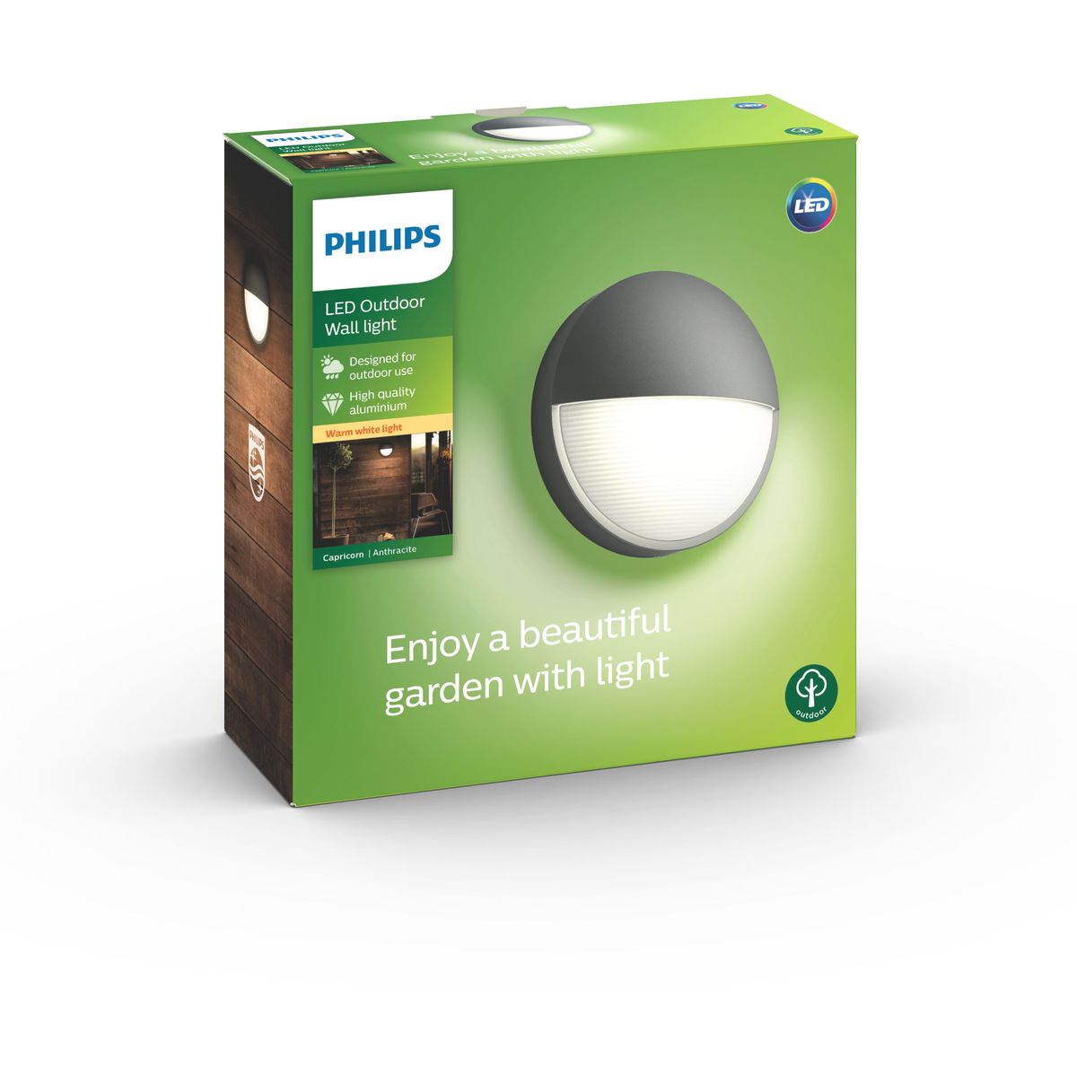 Philips - Capricorn Wandlaterne Anthrazit 1x6W