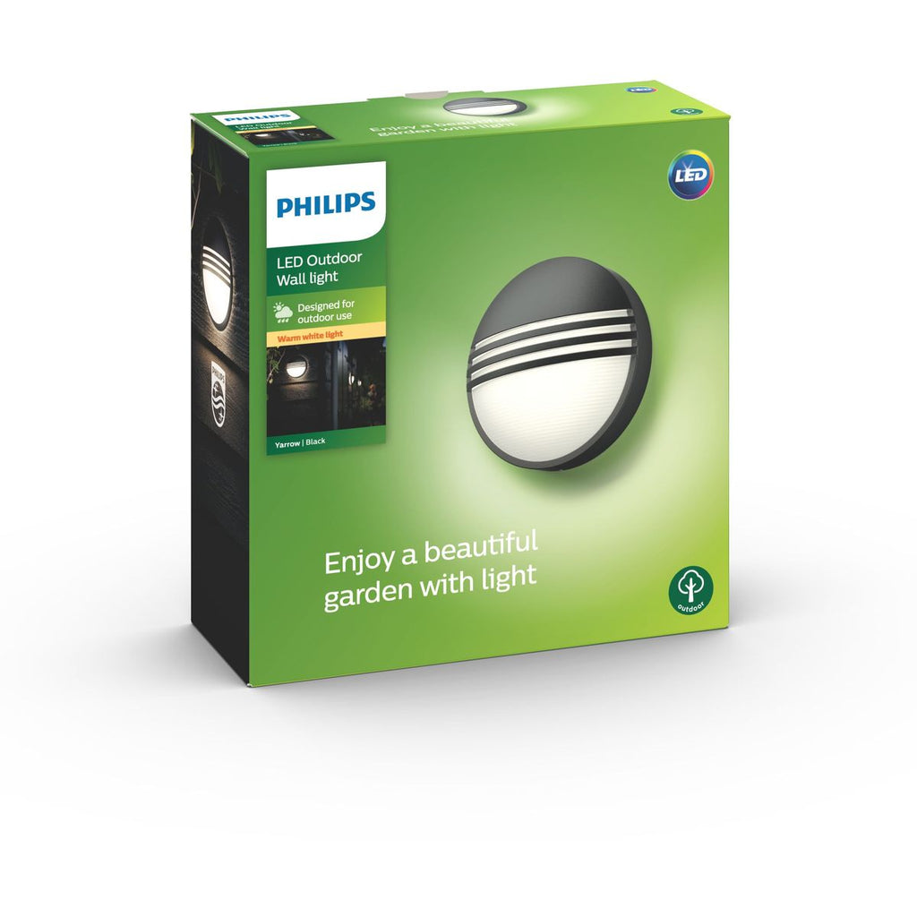 Philips - Yarrow Wandlaterne schwarz 1x6W 230V