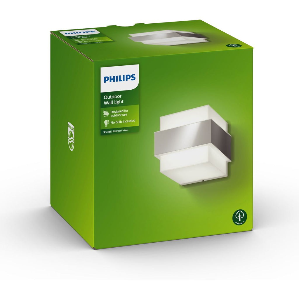 Philips - Shovel Wandlaterne Edelstahl 1x42W 230V