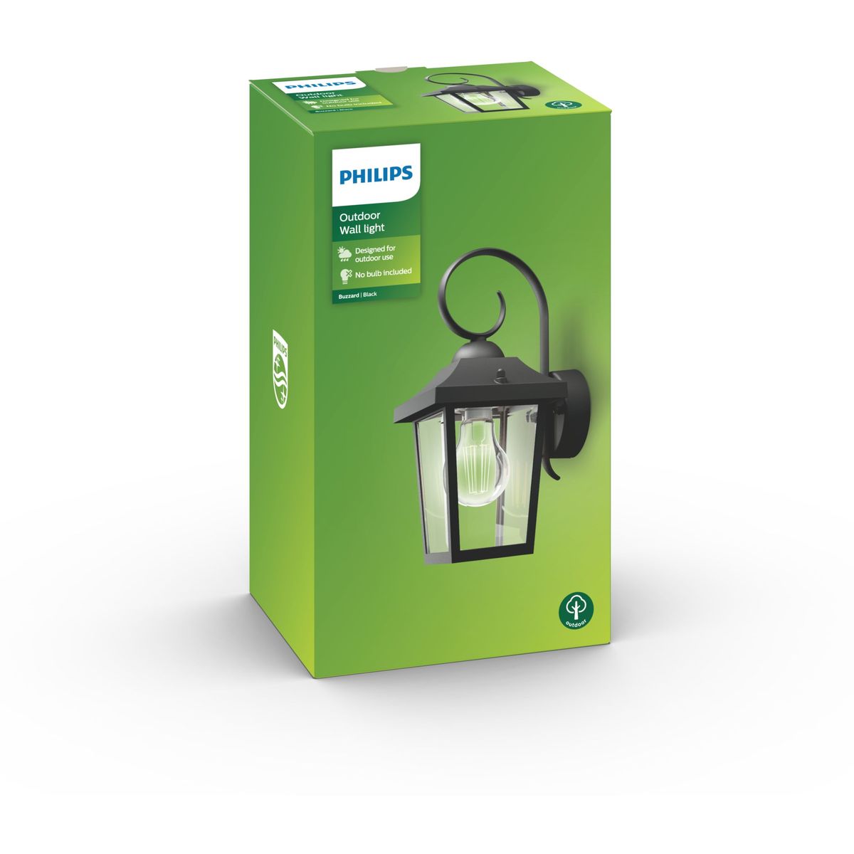 Philips - Buzzard Wandlaterne schwarz 1x60W 230V