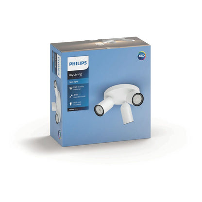Philips - PONGEE Platte/Spirale weiß 3xNW 230V