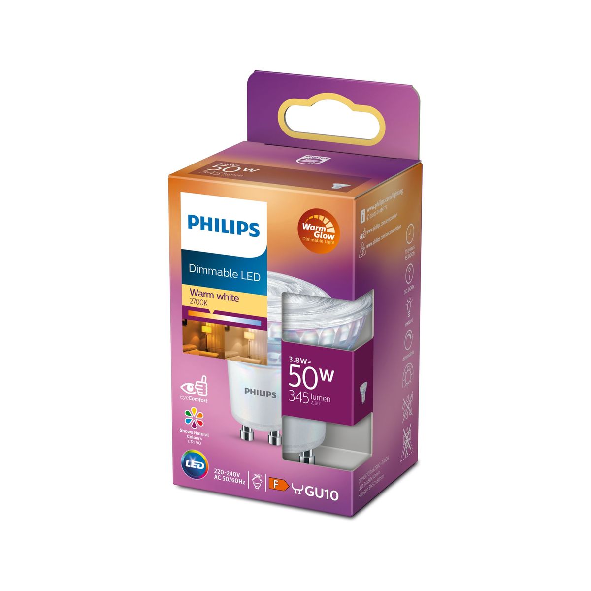 Philips - LED CLA 50W GU10 C90 WW 36D WGD SRT4