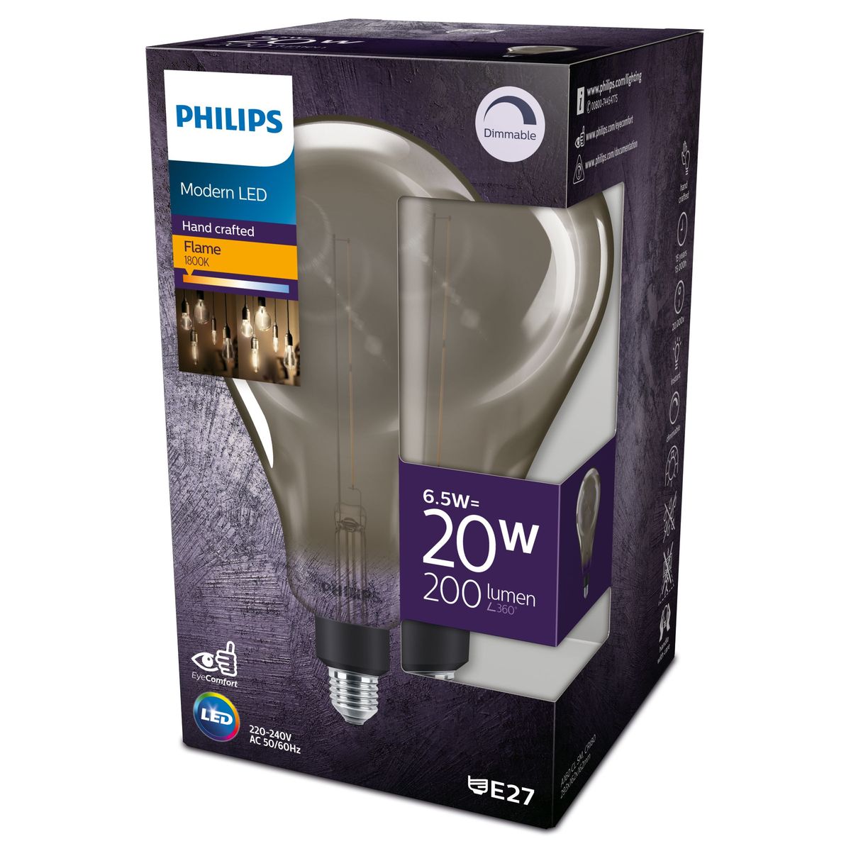 Philips - LED Giant 20W E27 A160 1800K rauchig D