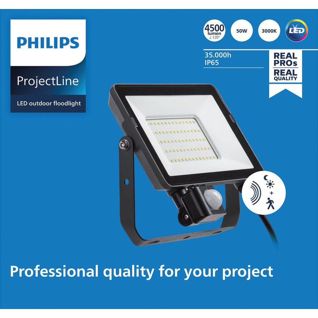 Philips - Projectline Flutlicht 50W 3000K Sensor
