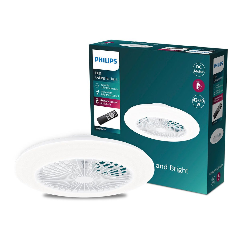 Philips - Amigo Flachventilator Decke IR RD 20W+42W WH