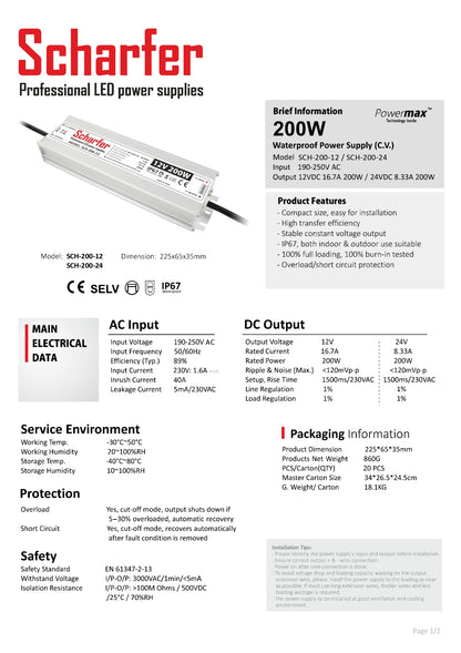 Transformator 230V AC auf 12V DC 200W