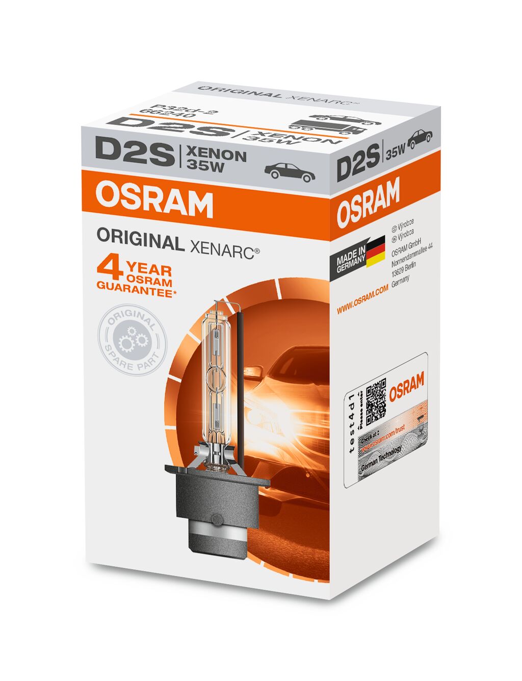 OSRAM XENARC ORIGINAL – D2S HID-Scheinwerferlampe – Faltschachtel