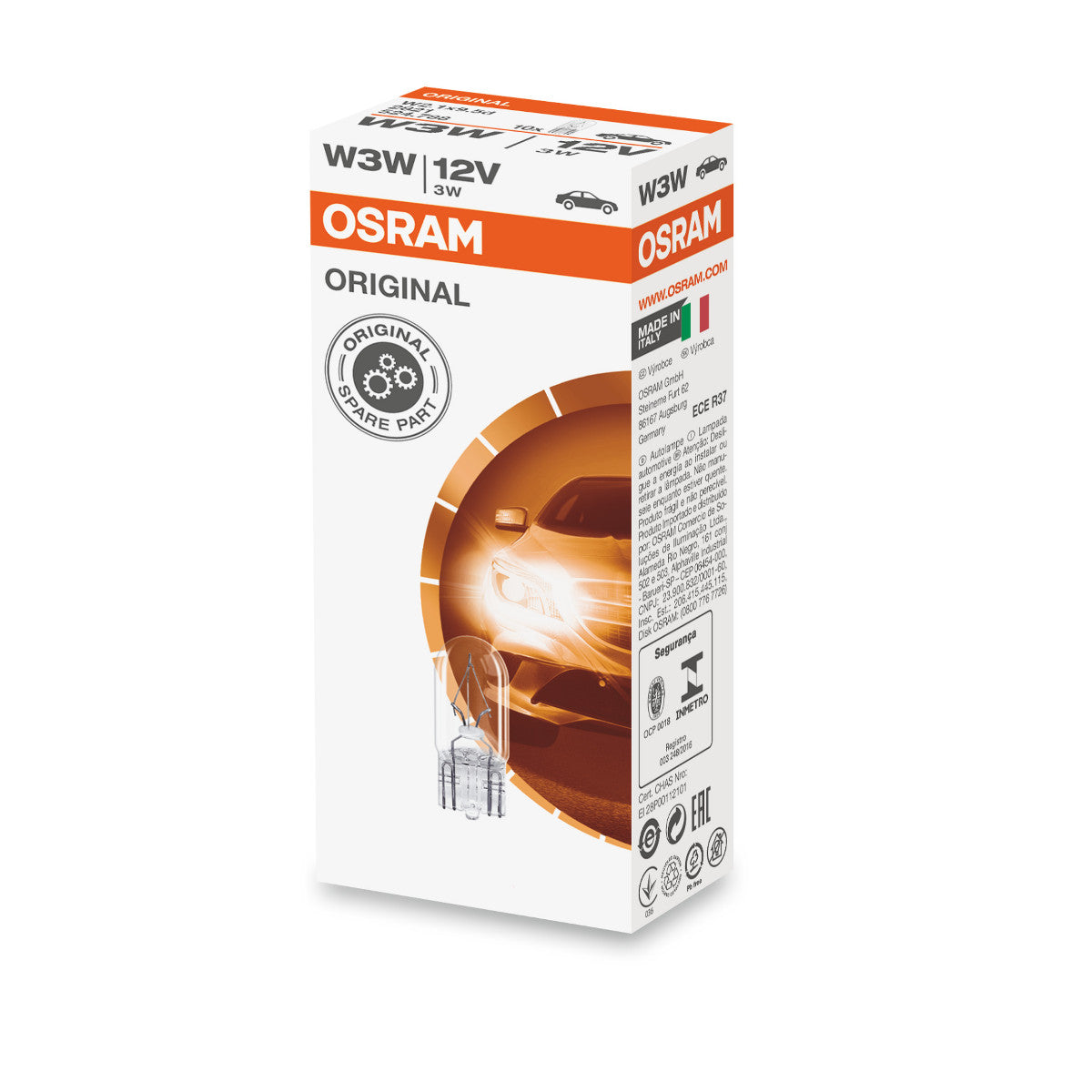 OSRAM ORIGINAL - WEDGE BASE - 3W - 12V - W2,1x9,5d - Extra-Glühbirne