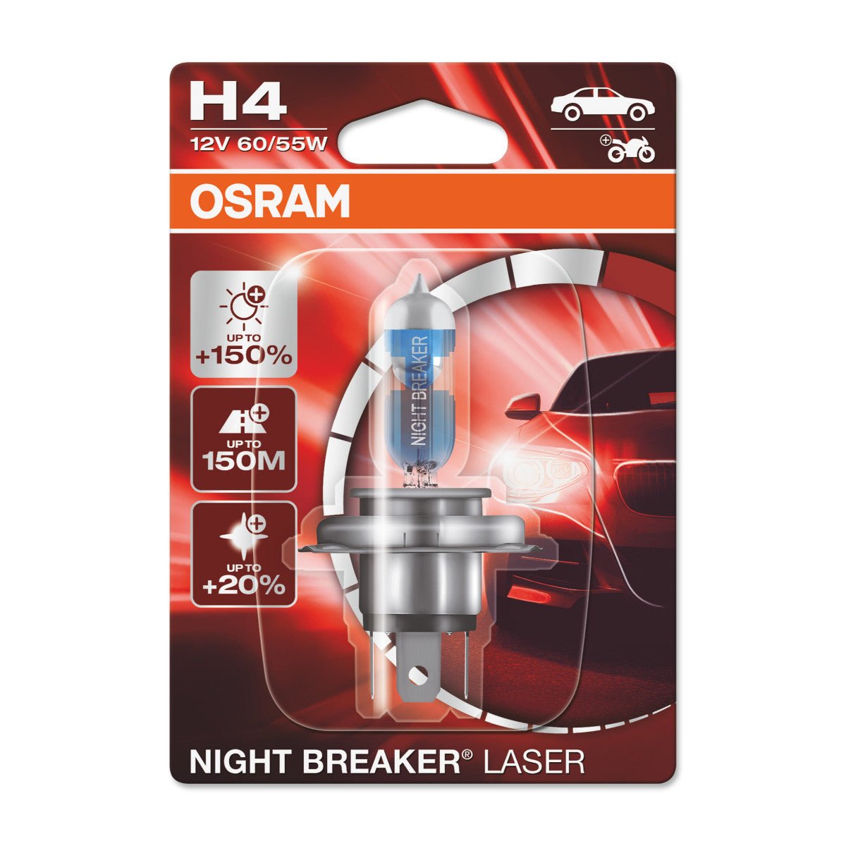 OSRAM NIGHT BREAKER® LASER H4 Einzelblister