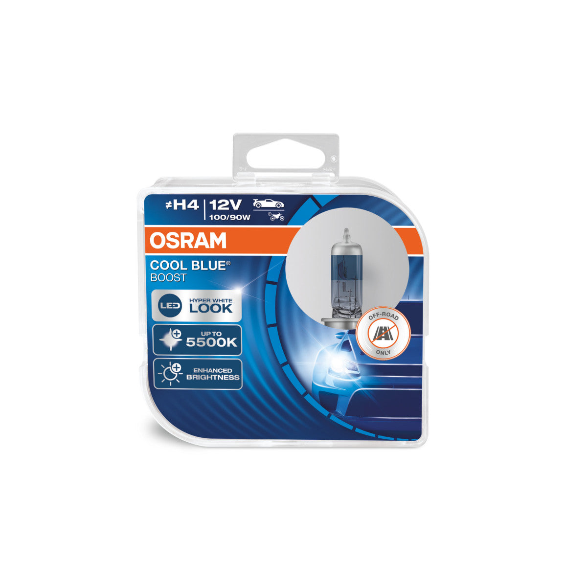 OSRAM COOL BLUE BOOST – Offroad-H4-Halogen-Scheinwerferlampe – 2er-Pack