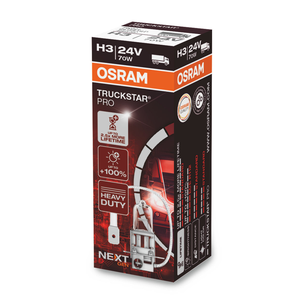 OSRAM TRUCKSTAR PRO – H3-Halogen-Scheinwerferlampe – 1er-Pack