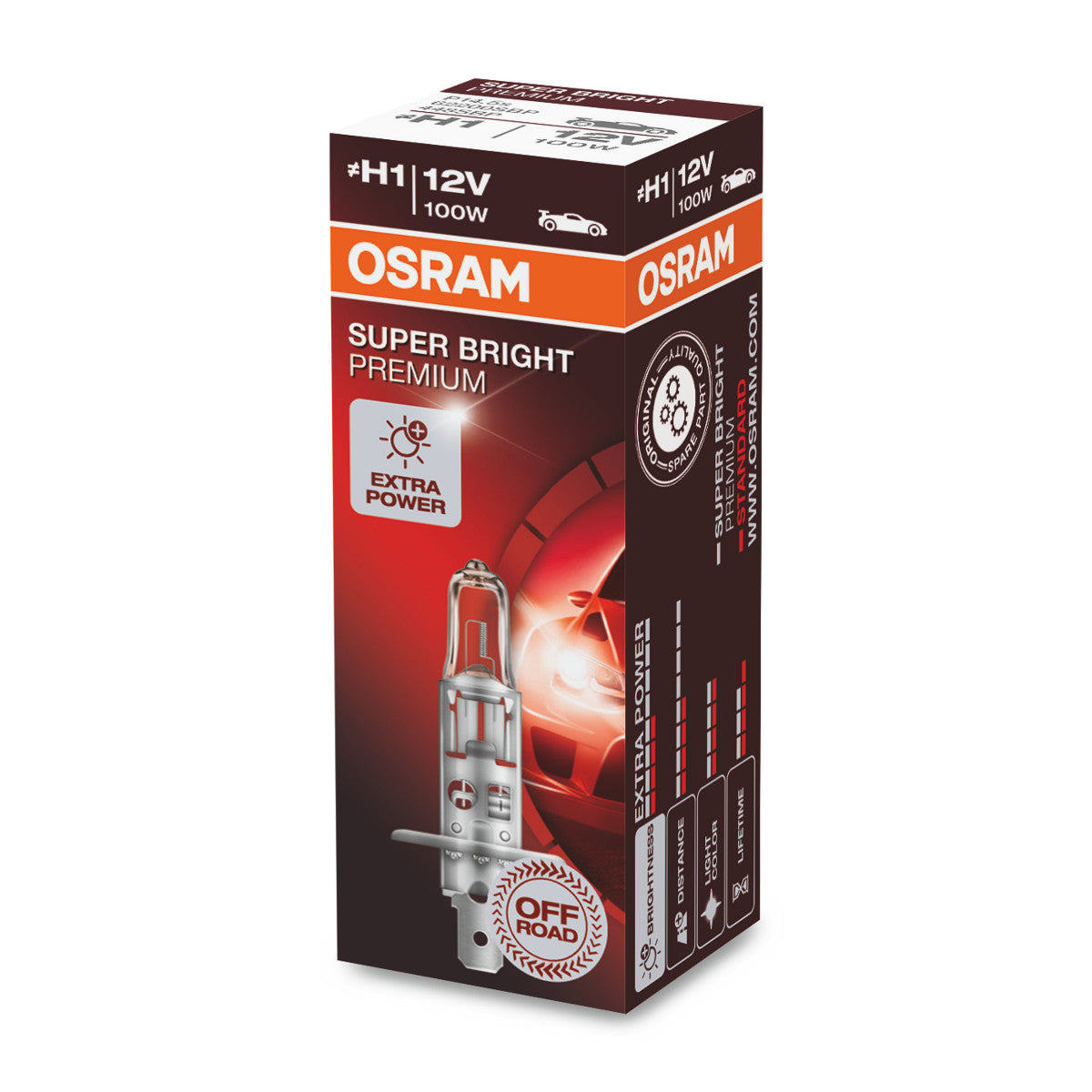 OSRAM SUPER BRIGHT PREMIUM – SUPER BRIGHT – Offroad H1 – P14 – 5 s Halogen-Scheinwerferlampe